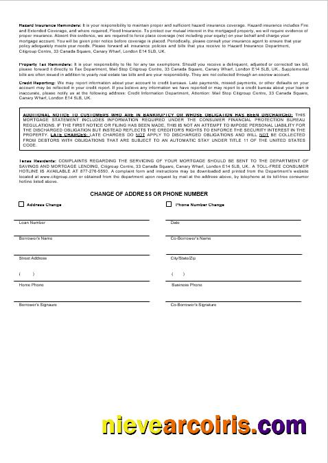 United Kingdom Citibank bank mortgage statement 3